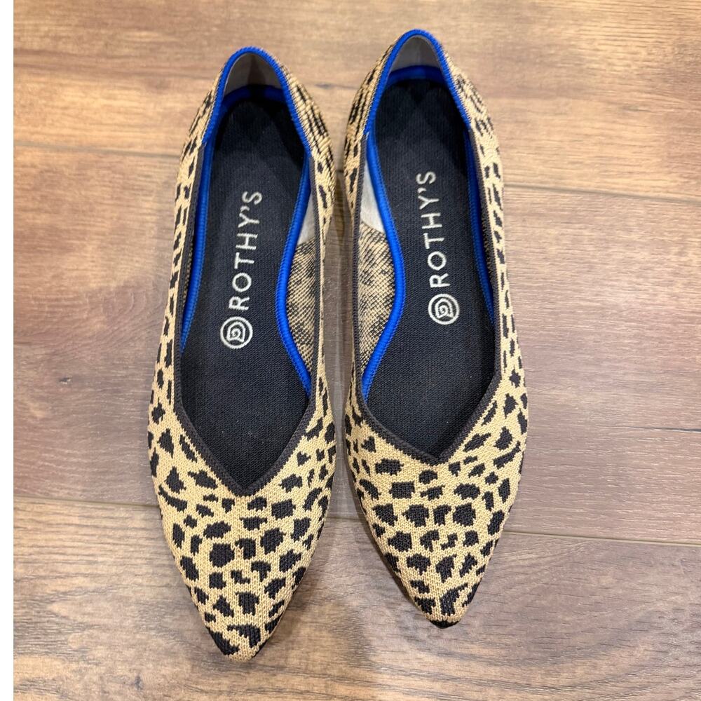Rothy’s The Point Leopard Print Flats Size 9 - image 2
